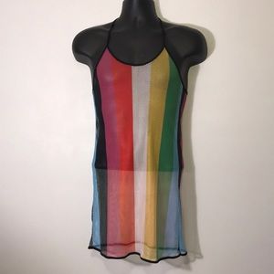 Colorful mesh cover up